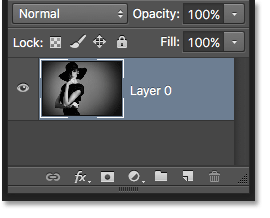 Le calque d'arrière-plan a été converti en calque normal. Image © 2016 Photoshop Essentials.com