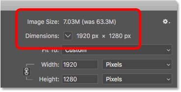 Durch die Reduzierung der Pixelabmessungen des Bildes verringert sich auch die Dateigröße