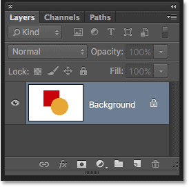Background layer in the Layers panel in Photoshop. Image © 2016 Photoshop Essentials.com