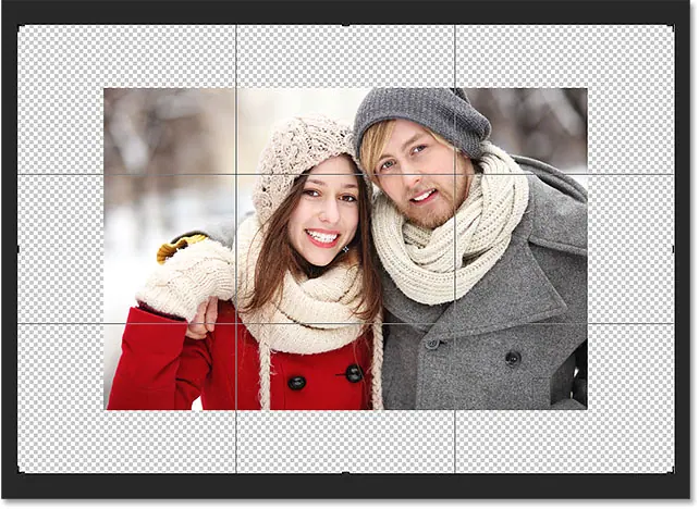 An equal area has been added above and below the image.