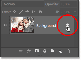 Click the background layer lock icon.