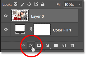 The Layer Styles icon is currently unavailable. Image © 2016 Photoshop Essentials.com