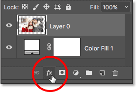 L'icône Styles de calque est actuellement indisponible. Image © 2016 Photoshop Essentials.com