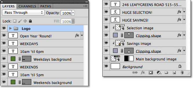 Layers panel in Photoshop.