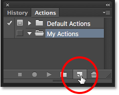 Click the New Action icon in the Actions panel. Image © 2016 Photoshop Essentials.com