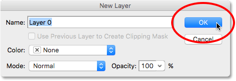 New Layer dialog box. Image © 2016 Photoshop Essentials.com