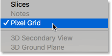 Turn off Pixel Grid in Photoshop