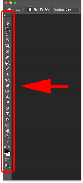 Photoshop toolbar and tools