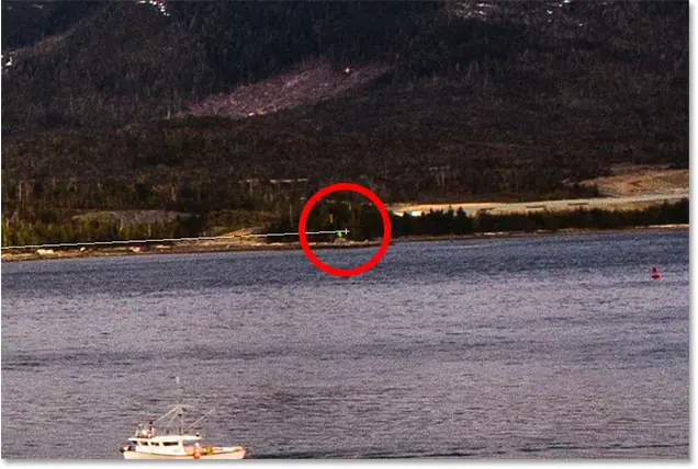 El punto final se coloca por encima de la línea de flotación.