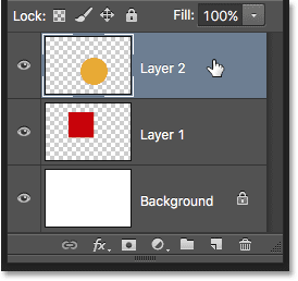 Click Layer 2 to select it.