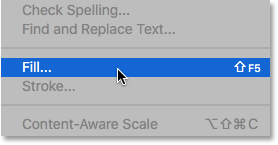 Select the fill order from the edit menu. Image © 2016 Photoshop Essentials.com